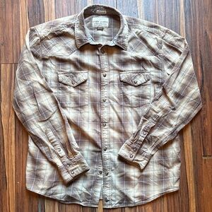 Cody James Men's Brown Plaid Casual Button Down Shirt